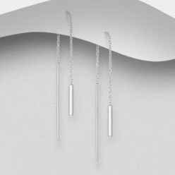925 Sterling Silver bar threader earrings