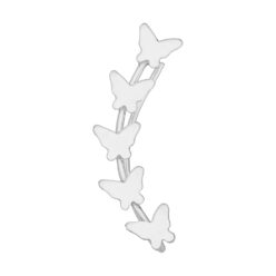 Sterling silver butterfly ear climber, on a white background