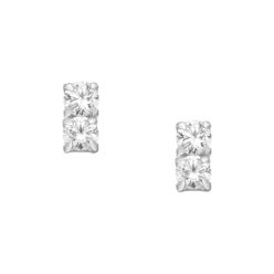 925 Sterling Silver double cz stud earrings