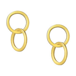 925 Sterling Silver gold plated double circle studs