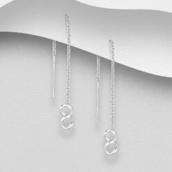 925 Sterling Silver infinity threader earrings