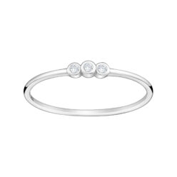 925 Sterling Silver ring with triple cubic zirconia stones