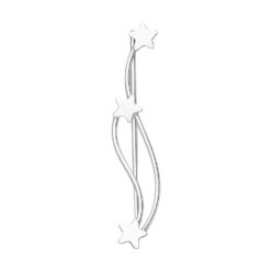 925 Sterling Silver three-star ear climber