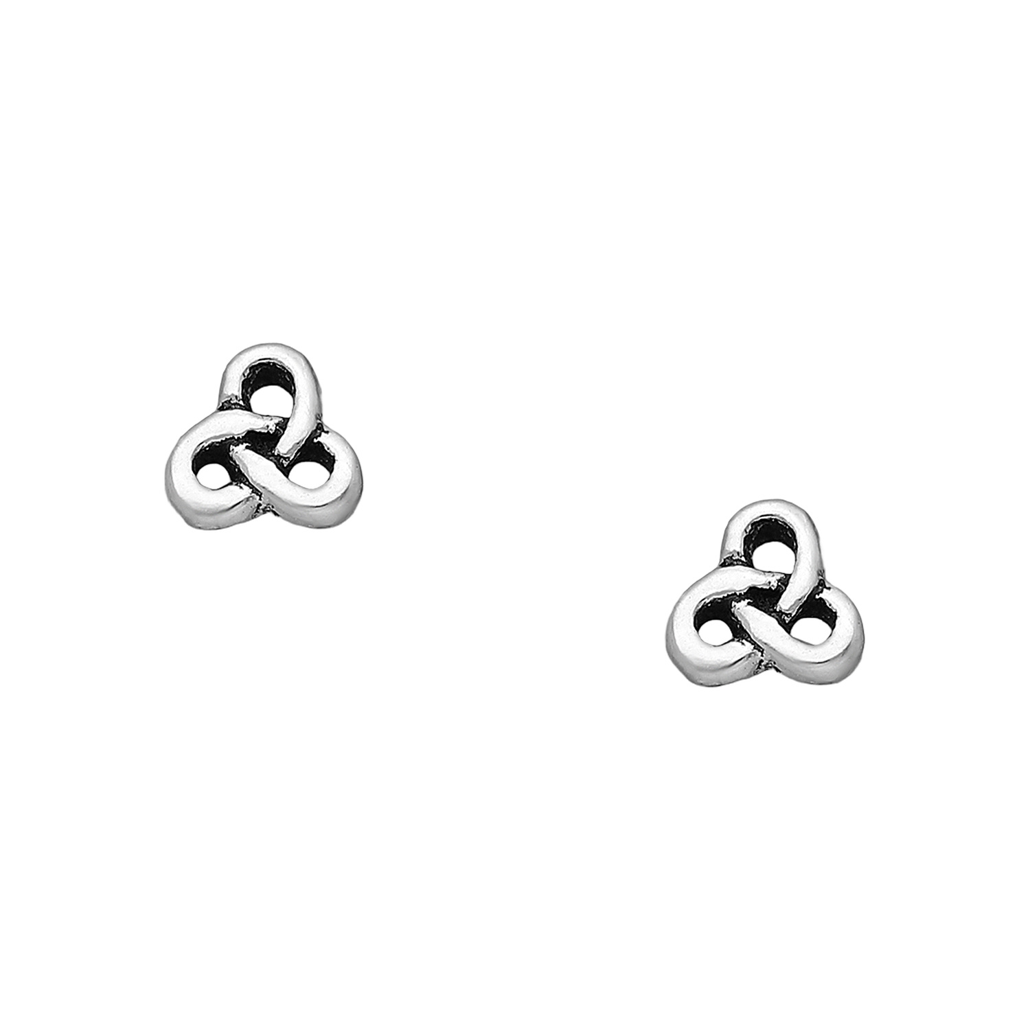Sterling Silver tiny oxidised celtic stud earrings
